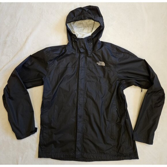 The North Face Dryvent Jacket Men’s Large Shell Windbreaker Rain Black Hooded - Picture 1 of 14